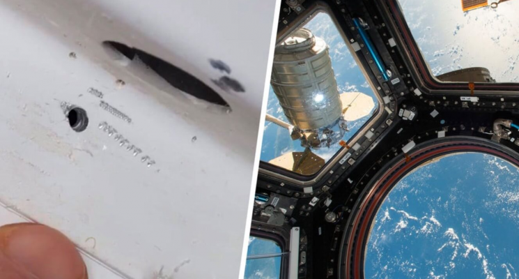 Спасение от космического мусора на МКС. Роботизированная рука Canadarm2. Фото.