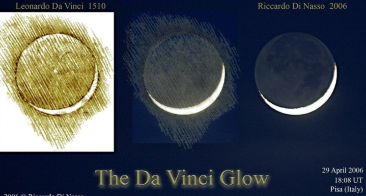 Почему сияние да Винчи так называется. Леонардо да Винчи стал первым человеком, который объяснил необычное свечение Луны. Фото.