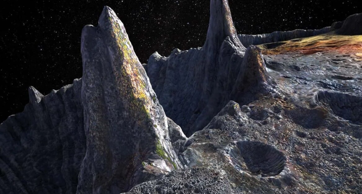 Психея поможет изучить ядро Земли. Примерный внешний вид поверхности астероида Психея. Фото.